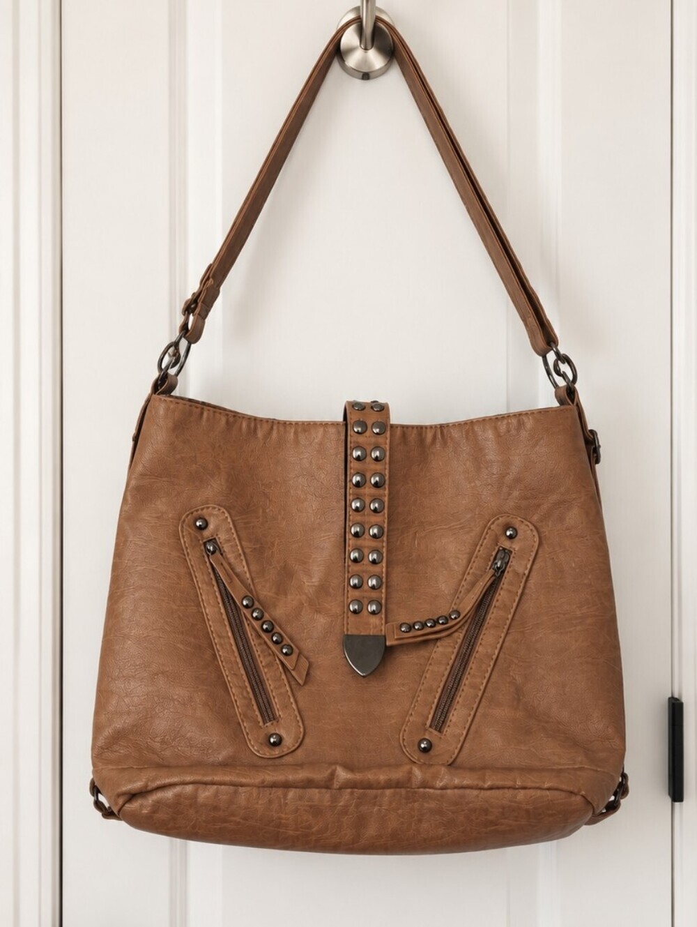 Studded Accent Large Shoulder Bag. Beautiful Condition.